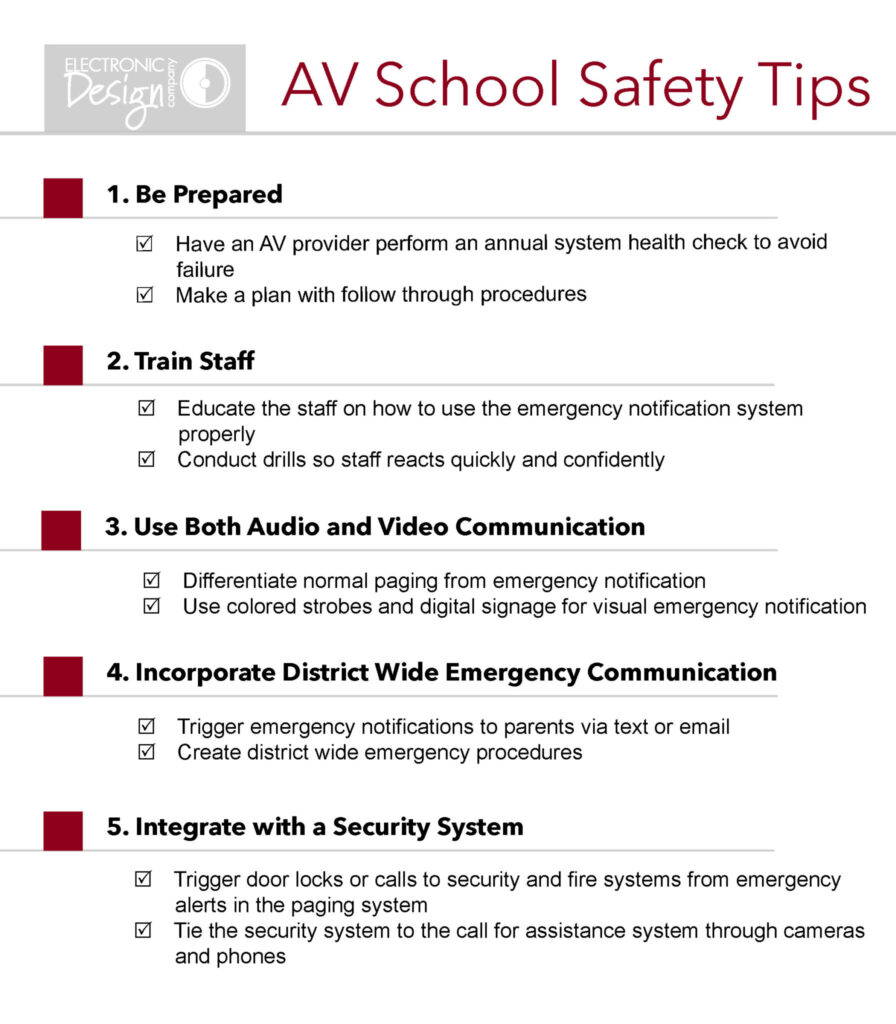 audio video school safety tips