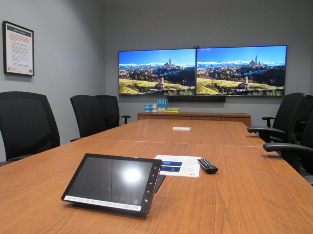 boardroom with high-resolution video screens