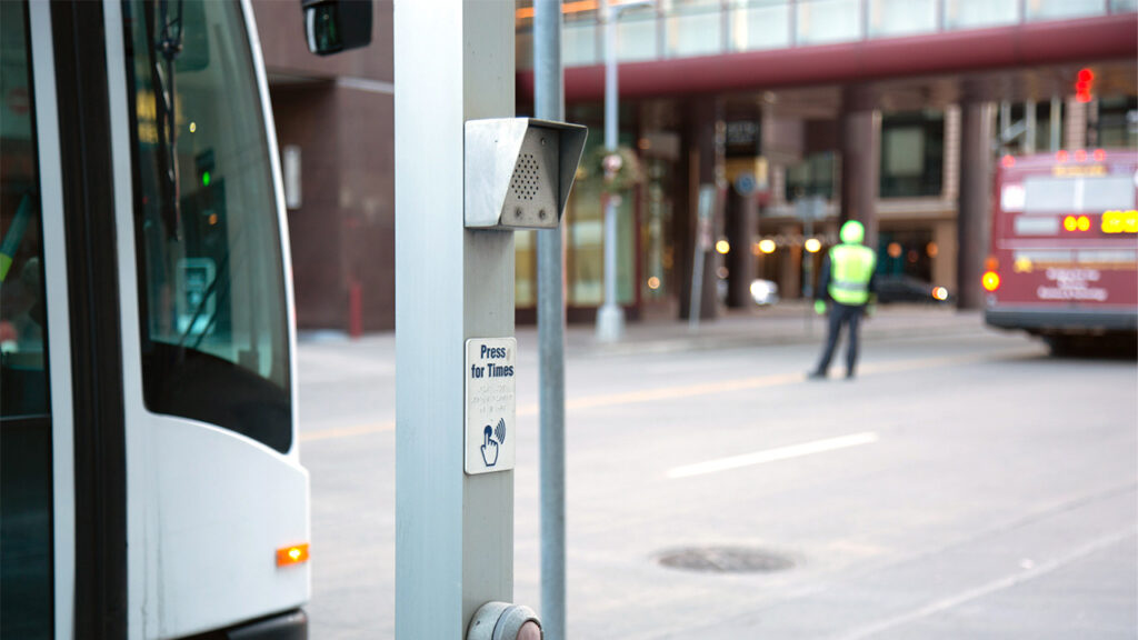 A public speaker outside.