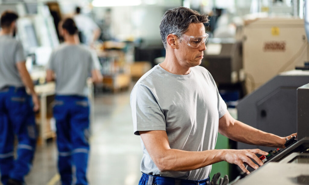 man working in an industrial facility